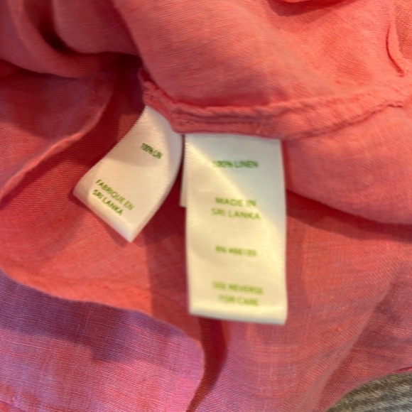 Lilly Pulitzer Pink Linen Button Down Shirt - Picture 3 of 5